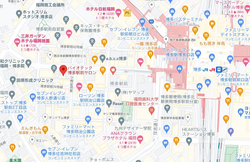 バイオテック博多駅前サロンの周辺地図