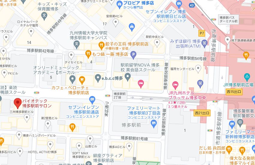 バイオテック博多駅前サロンの周辺地図