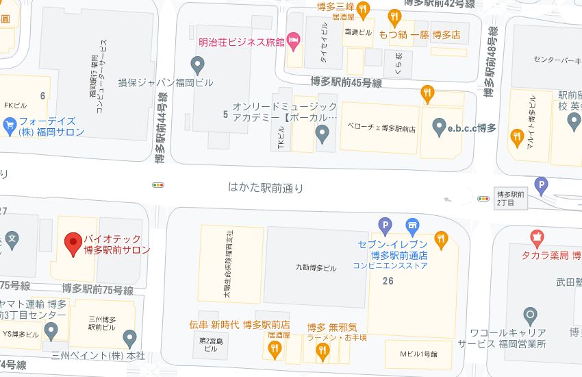 バイオテック博多駅前サロンの周辺地図