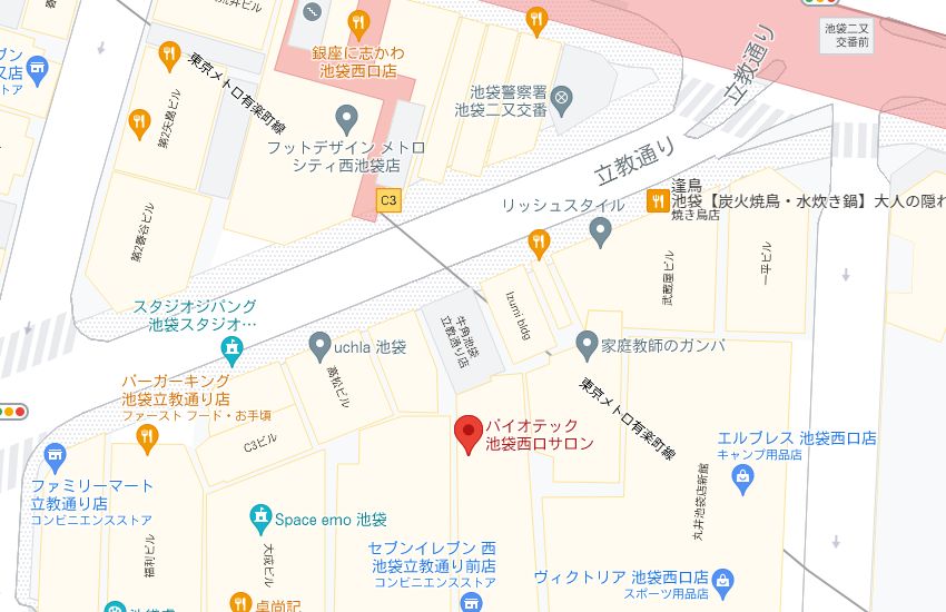 バイオテック池袋西口サロンの周辺地図