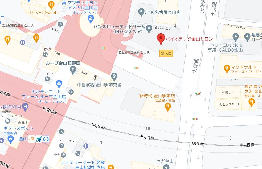 バイオテック金山サロンの周辺地図