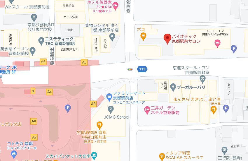 バイオテック京都駅前サロンの周辺地図
