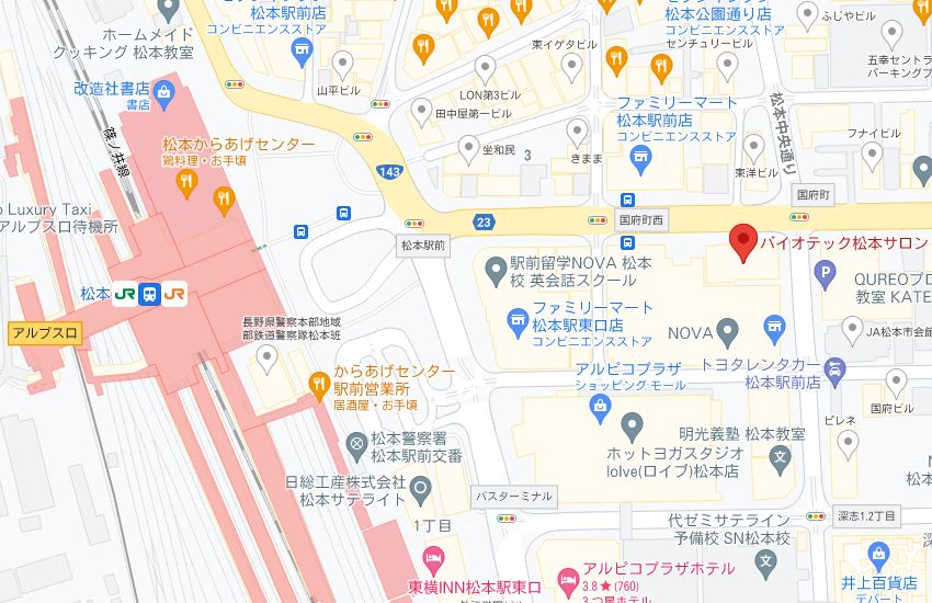 バイオテック松本サロンの周辺地図