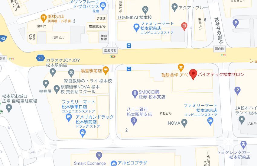 バイオテック松本サロンの周辺地図