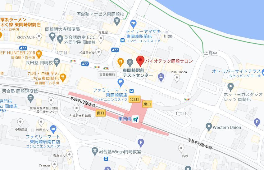 バイオテック岡崎サロンの周辺地図