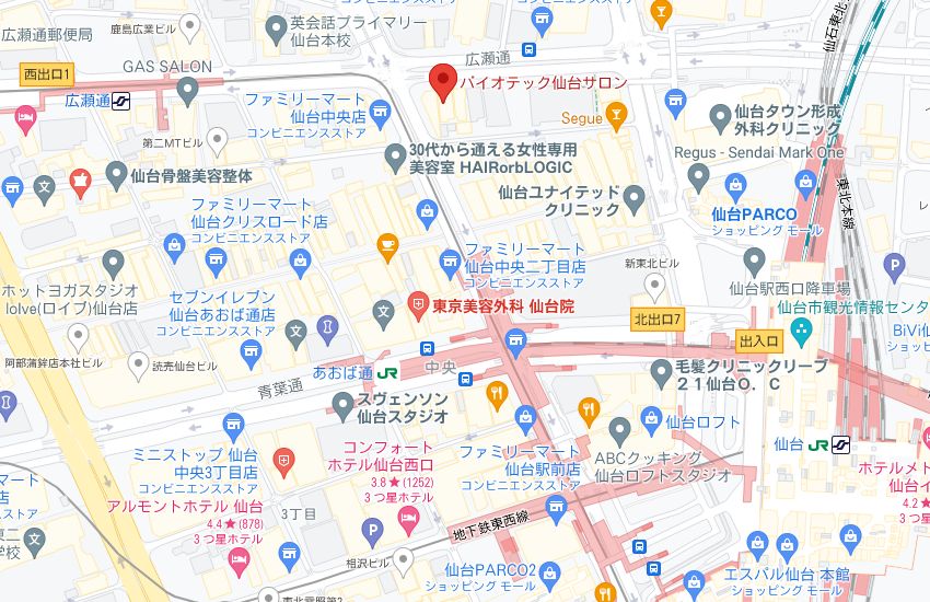 バイオテック仙台サロンの周辺地図