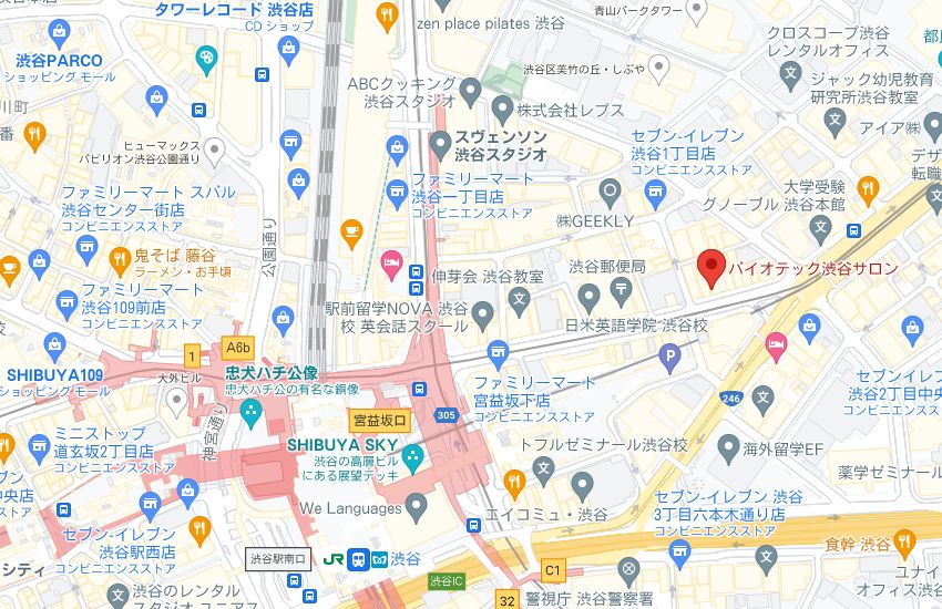 バイオテック渋谷サロンの周辺地図