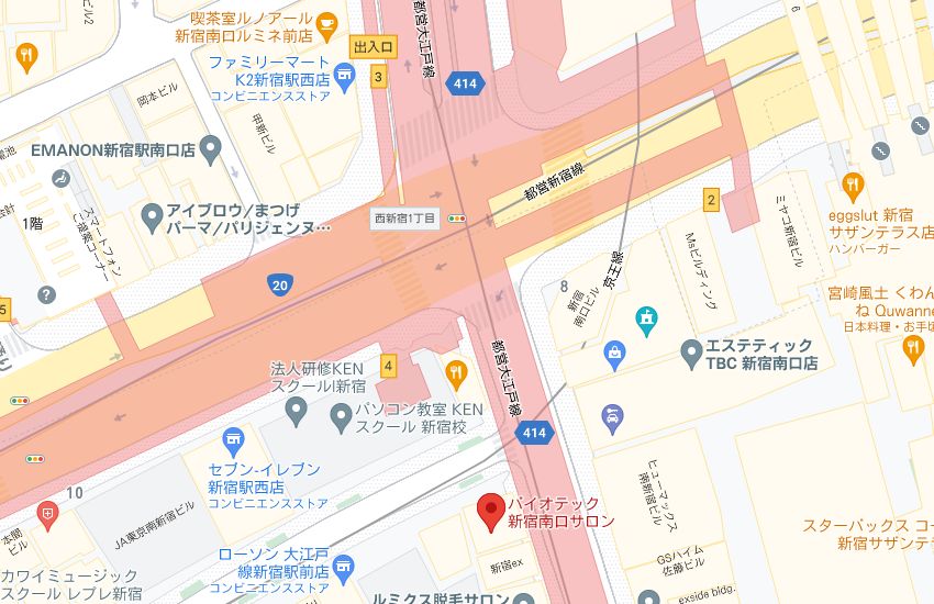 バイオテック新宿南口サロンの周辺地図