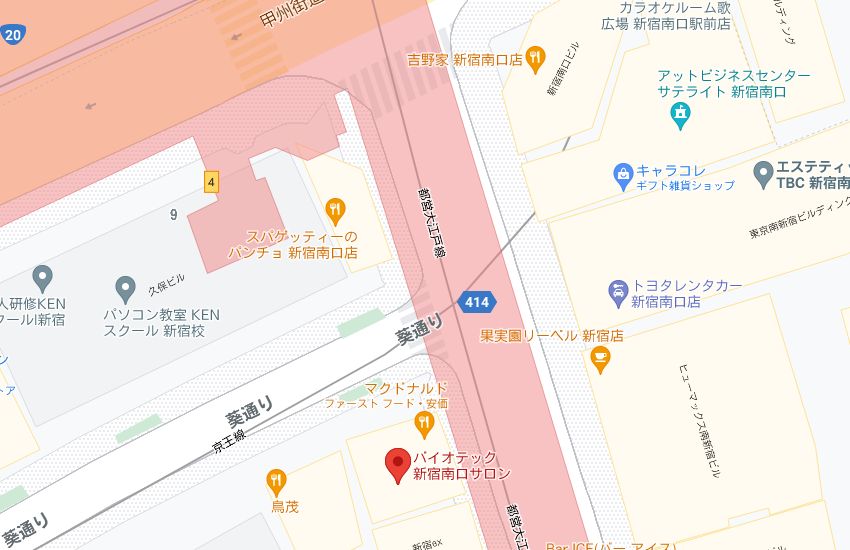 バイオテック新宿南口サロンの周辺地図