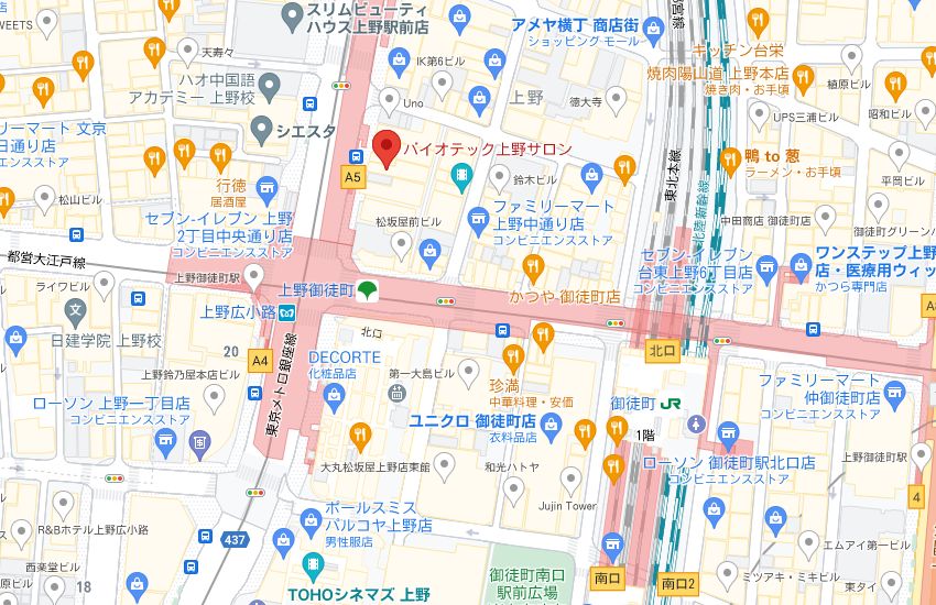 バイオテック上野サロンの周辺地図
