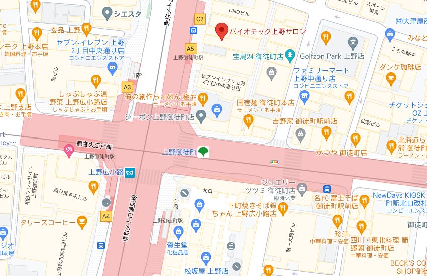 バイオテック上野サロンの周辺地図