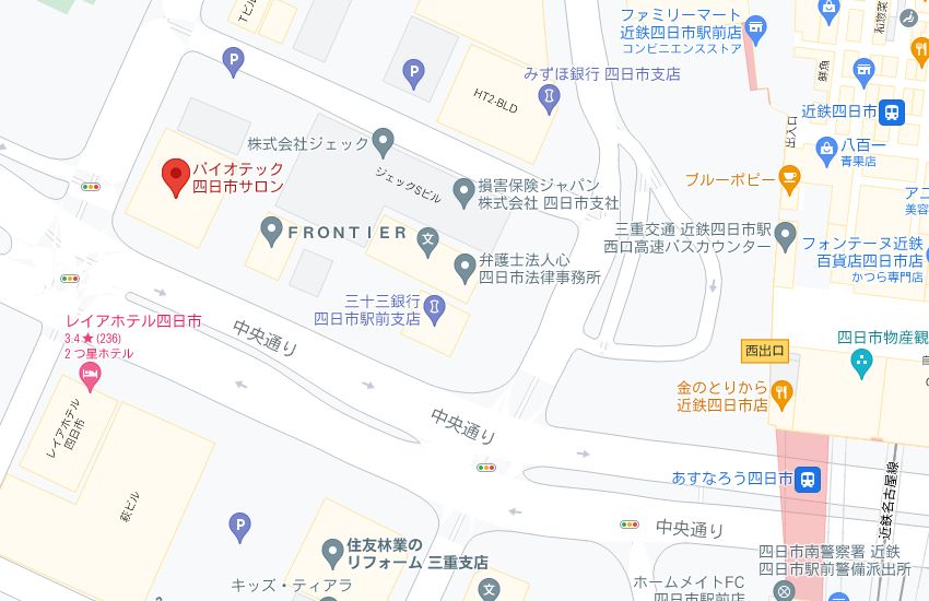 バイオテック四日市サロンの周辺地図