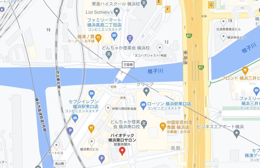 バイオテック横浜東口サロンの周辺地図