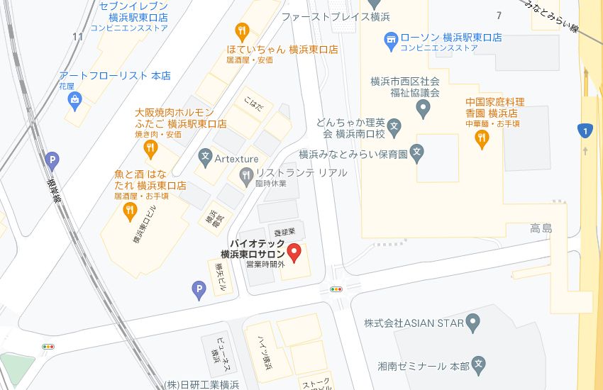 バイオテック横浜東口サロンの周辺地図